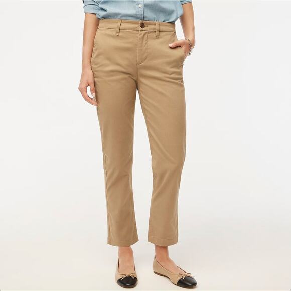 J.Crew High Rise Girlfriend‎ Chino Pant in Camel Tan, Size 4 - Picture 1 of 12